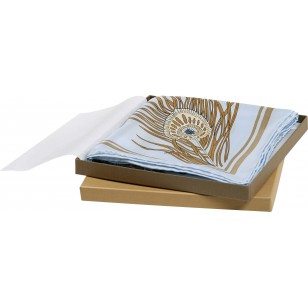 Caja cartón forrada para pañuelo,tamaño 24 x 24 x 2 cms,base marrón y tapa beige.Pedido mínimo 100uds.Fabricación en 30 días.
